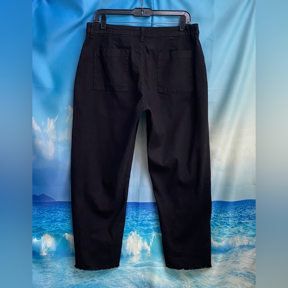 Frank & Eileen Kinsale Performance Cotton Linen Crop Pants Size: 10 Black - Picture 9 of 15